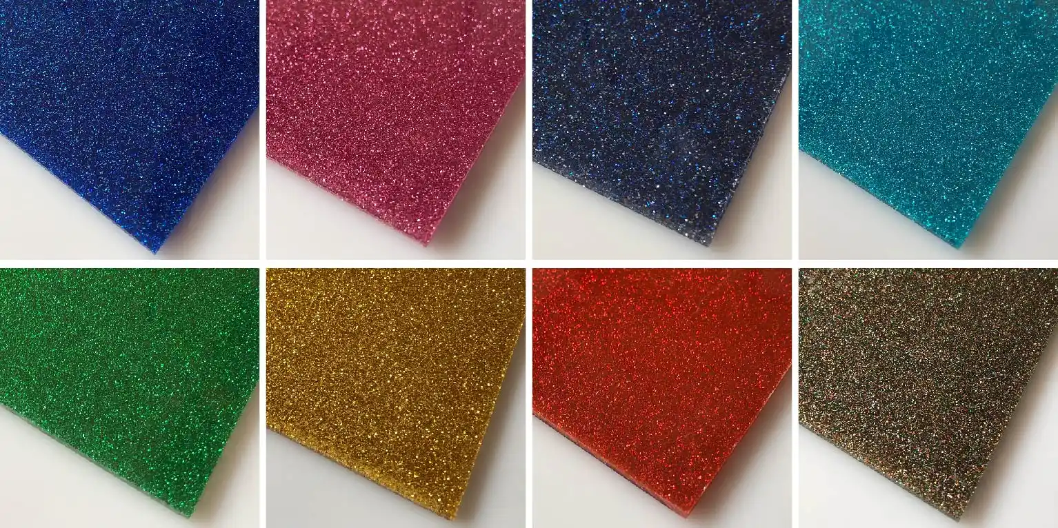 Glitter Acrylic Sheet Color Swatches