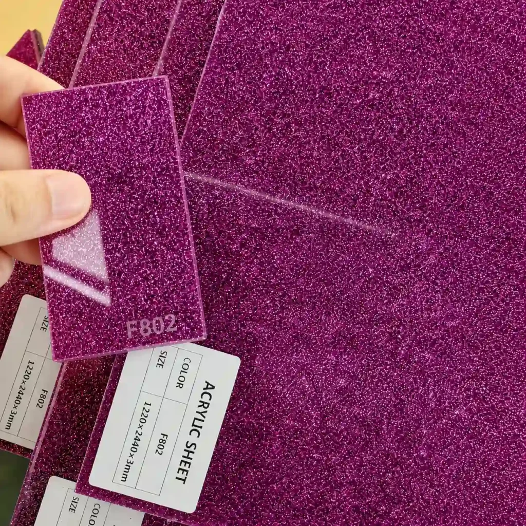 Glitter Acrylic Sheets Custom Sizes 4×8 ft, 1/8″ to 1/2″ Thickness