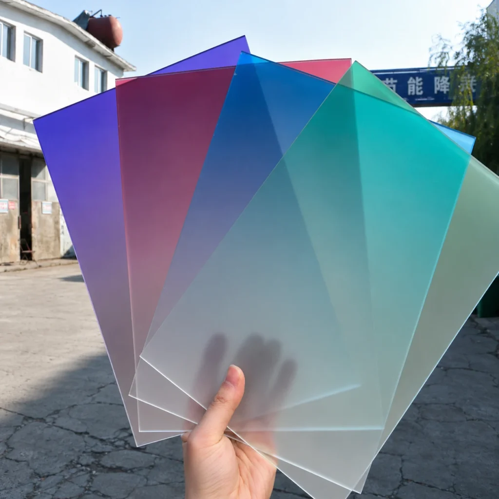 Plexiglass Frosted Color Gradient Panels | 4×8 ft sizes 3-10mm thickness