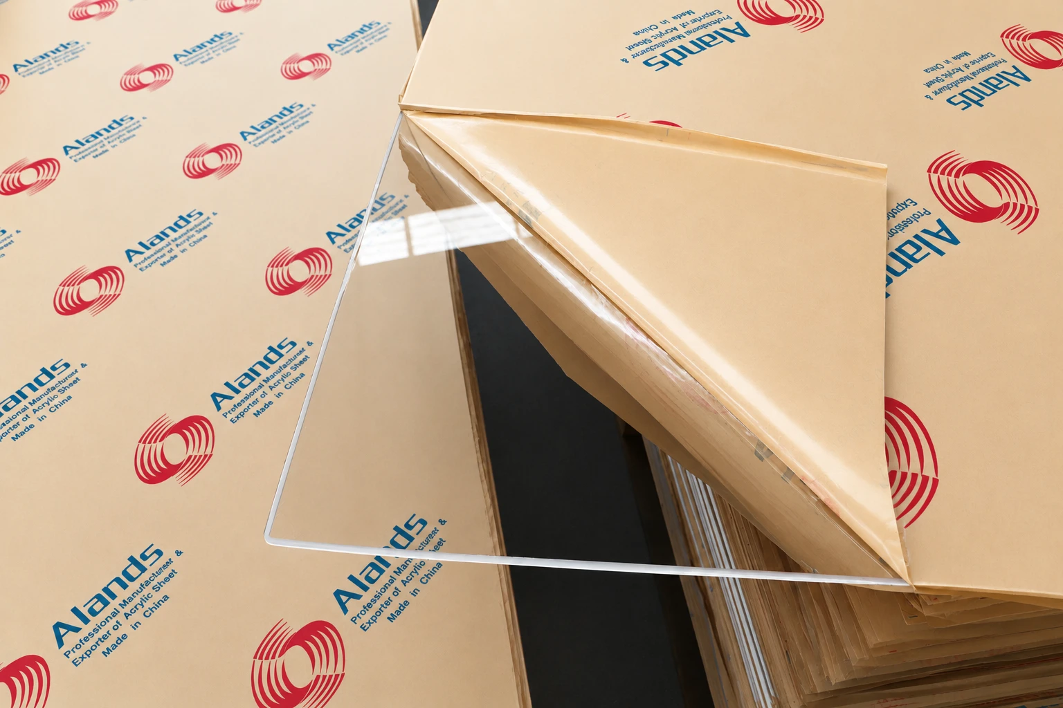 Kraft paper protected acrylic sheets