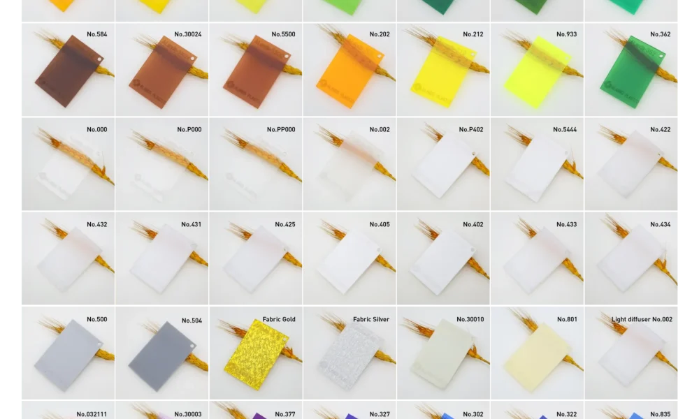Tabela de cores acrílicas