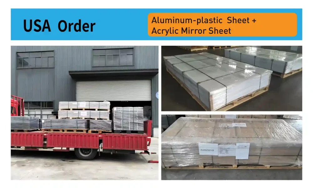 Acrylic Mirror Sheets enviados para os EUA