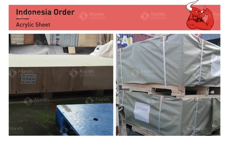 Envío de hojas de acrílico para Indonesia con servicio de embalaje personalizado