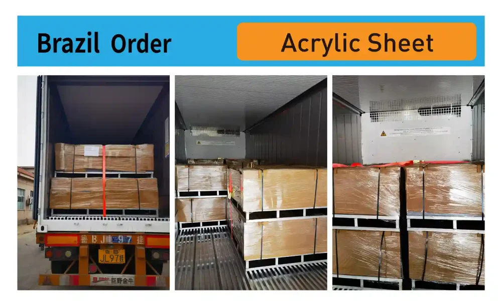 Folhas de acrílico carregadas com sucesso para exportação
