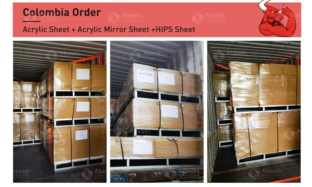 Alands Acrylic Sheets enviados para a Colômbia