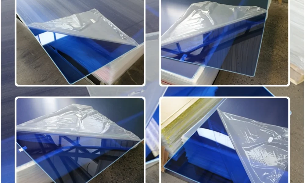 Chapa de acrílico transparente azul (2)