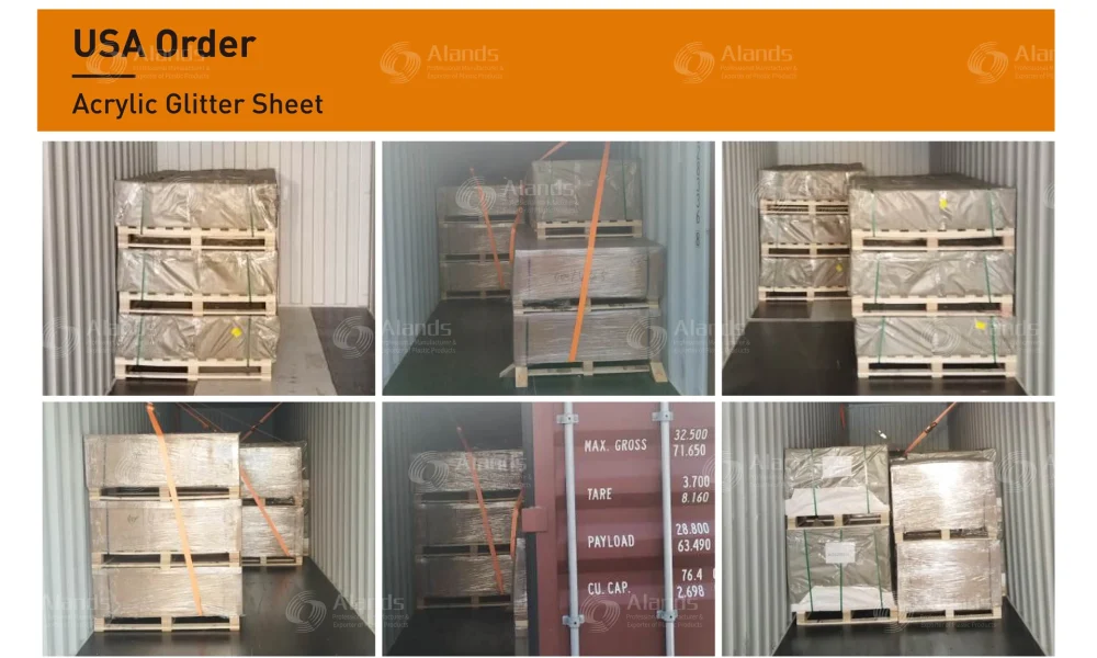 EUA Acrylic Glitter Sheet Shipment Factory Export & Packaging
